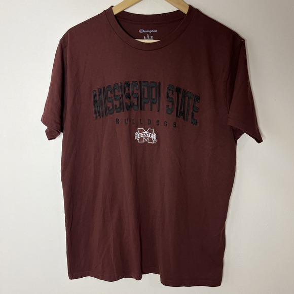 Champion Mississippi State Bulldogs Short Sleeve T Shirt Mens Size Large Maroon - Picture 2 of 6